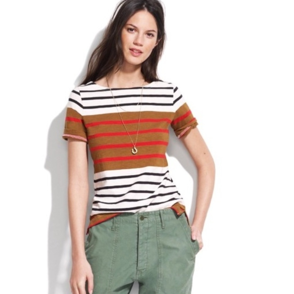 Madewell Hi Line Merci striped tee Sz M